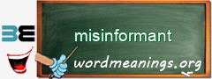WordMeaning blackboard for misinformant